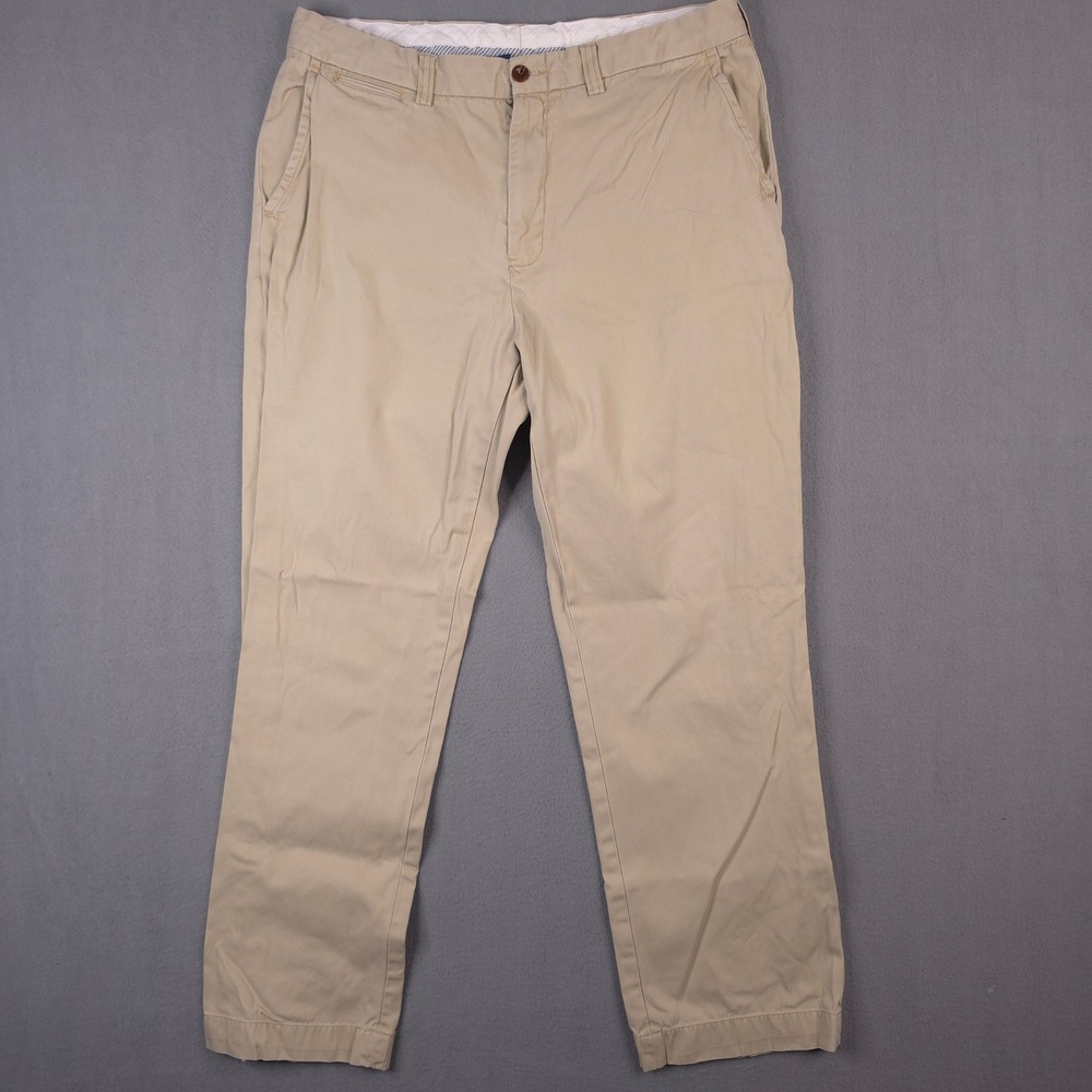 Polo Ralph Lauren Mens Tan Khaki Chino Pants Flat Front 100% Cotton 38x32